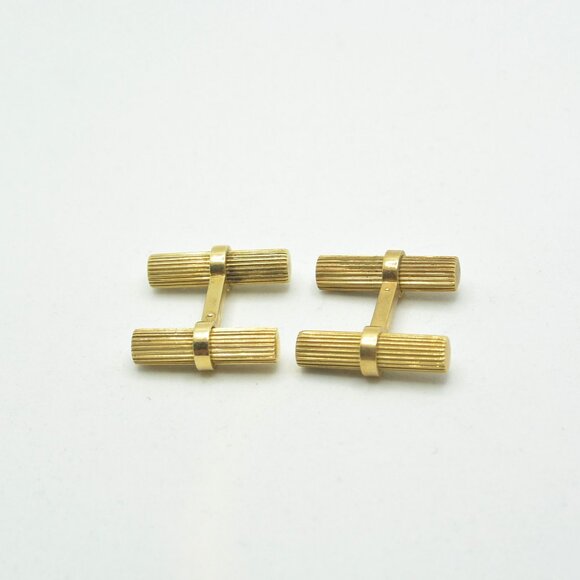 Vintage 14K Gold Barrel Cufflinks - Picture 4 of 4